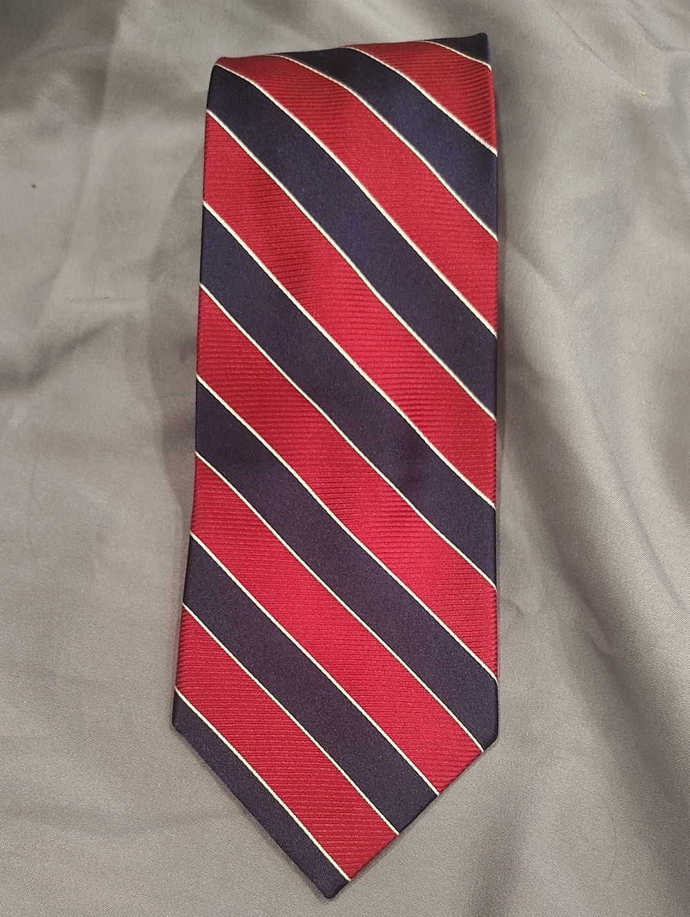 Nautica Red and Navy Striped Men's Tie, Silk